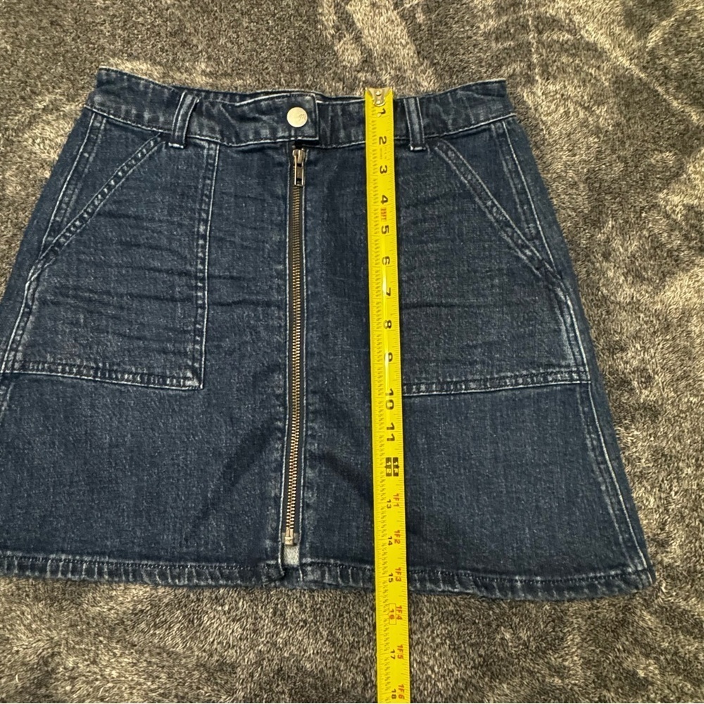 Madewell Dark Wash Zip Up Denim Mini Jean Skirt size 27 - Picture 5 of 5